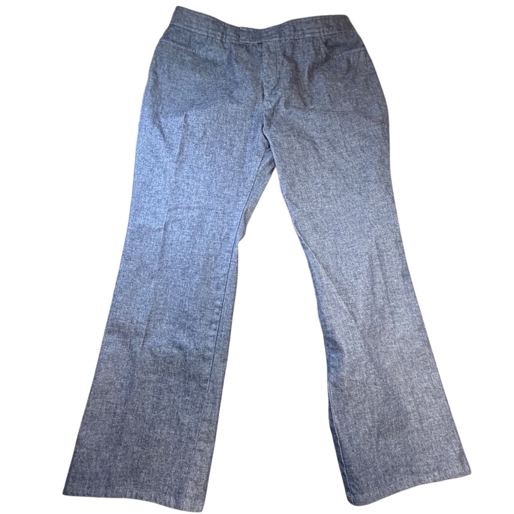 Dockers Stretch Womens Blue Chambray Straight Leg Pants Size 16 Cotton Lycra K2